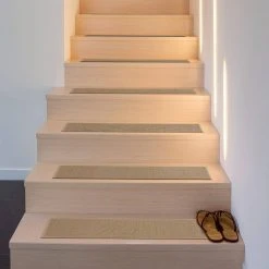 Solid Non-Slip Stair Treads 8.6" x 26" Beige (Set of 13) by World Rug Gallery 5 Solid Non-Slip Stair Treads 8.6" x 26" Beige (Set of 13) by World Rug Gallery -Shaw stor online beige 13 set world rug gallery stair tread covers 70160beige13pk 31 1000