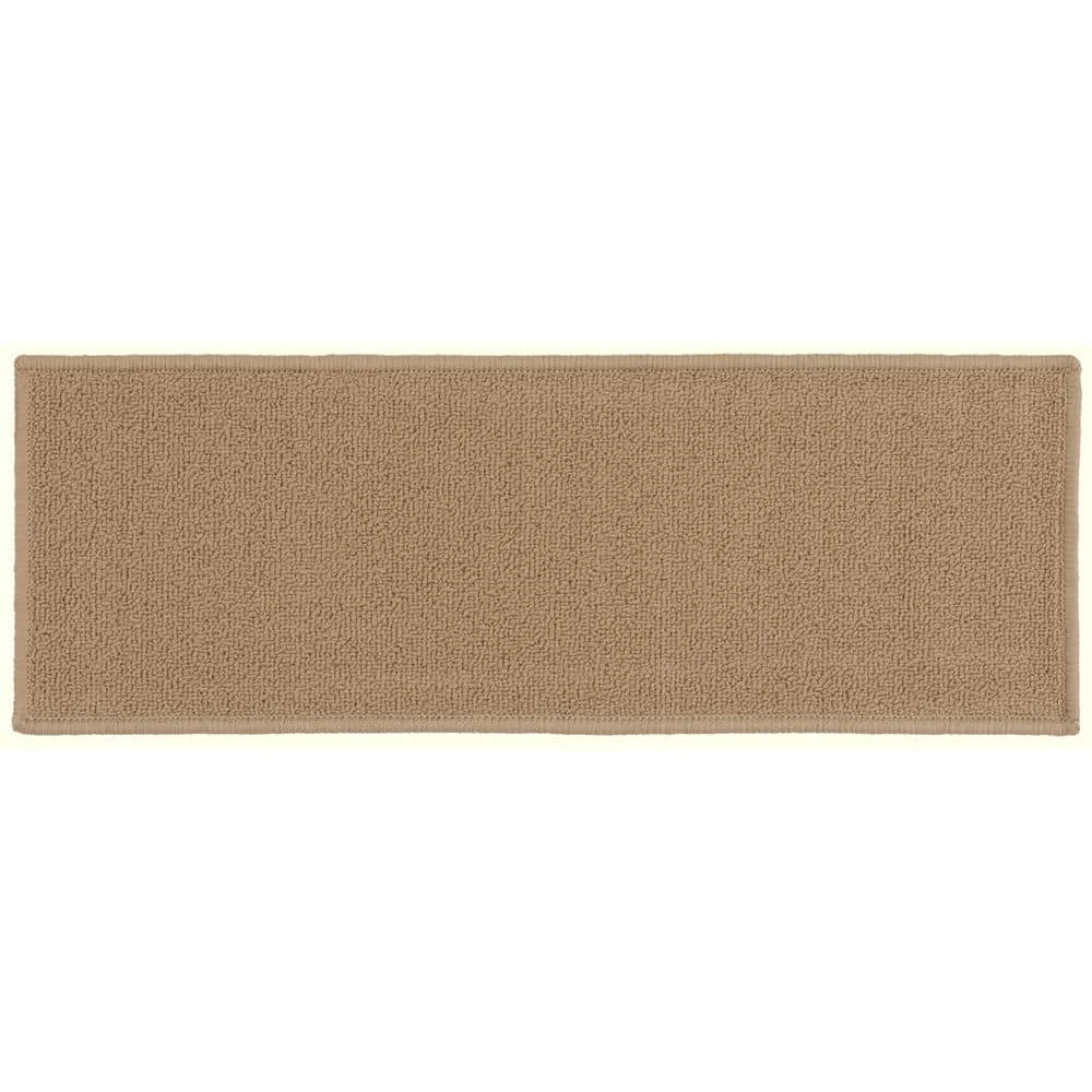 Solid Non-Slip Stair Treads 8.6" x 26" Beige (Set of 13) by World Rug Gallery 1 Solid Non-Slip Stair Treads 8.6" x 26" Beige (Set of 13) by World Rug Gallery