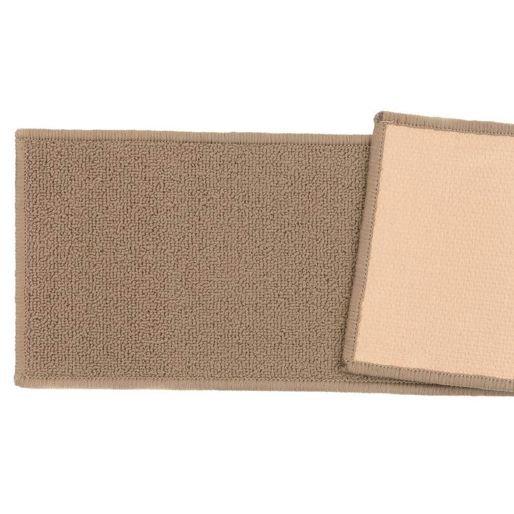 Solid Non-Slip Stair Treads 8.6" x 26" Beige (Set of 13) by World Rug Gallery 2 Solid Non-Slip Stair Treads 8.6" x 26" Beige (Set of 13) by World Rug Gallery - Image 2