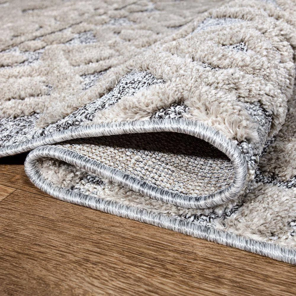 Modern Geometric Moroccan High-Low Beige 5 ft. x 7 ft. Area Rug by World Rug Gallery 7 Modern Geometric Moroccan High-Low Beige 5 ft. x 7 ft. Area Rug by World Rug Gallery - Image 7