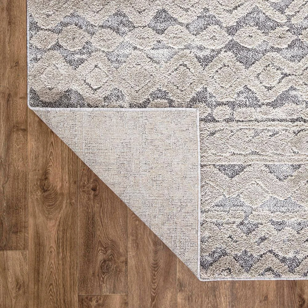 Modern Geometric Moroccan High-Low Beige 5 ft. x 7 ft. Area Rug by World Rug Gallery 3 Modern Geometric Moroccan High-Low Beige 5 ft. x 7 ft. Area Rug by World Rug Gallery - Image 3