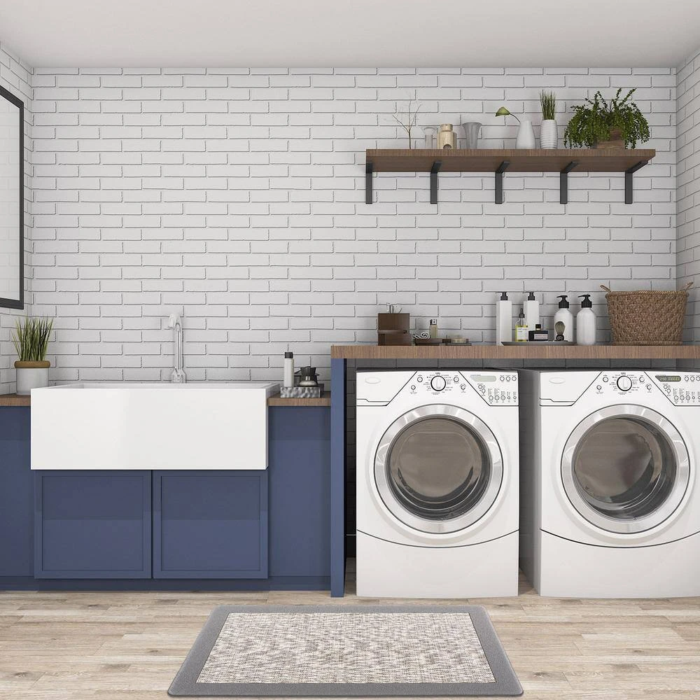 Frame Textline Beige 18 in. x 30 in. Anti-Fatigue Standing Mat by World Rug Gallery 4 Frame Textline Beige 18 in. x 30 in. Anti-Fatigue Standing Mat by World Rug Gallery - Image 4