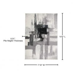 Modern Contemporary Abstract Black 7 ft. 10 in. x 10 ft. Indoor Area Rug by World Rug Gallery -Shaw stor online black world rug gallery area rugs 950 black 8x10 76 1000