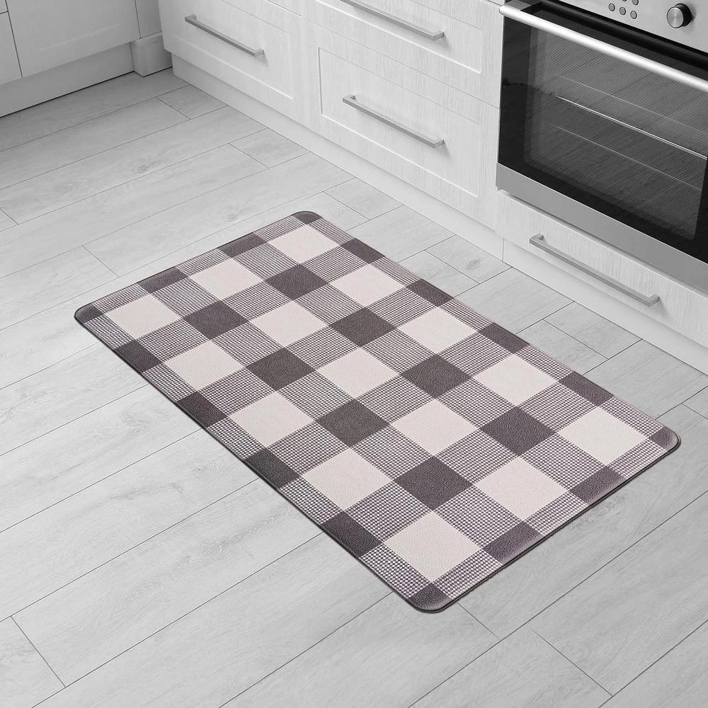 Checkered Plaid Black 18 in. x 30 in. Anti-Fatigue Standing Mat by World Rug Gallery 6 Checkered Plaid Black 18 in. x 30 in. Anti-Fatigue Standing Mat by World Rug Gallery - Image 6