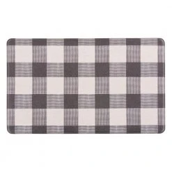 Checkered Plaid Black 18 in. x 30 in. Anti-Fatigue Standing Mat by World Rug Gallery