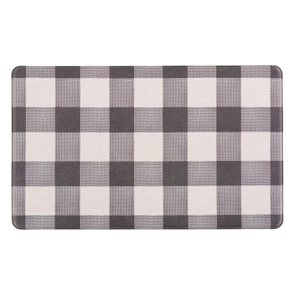 Checkered Plaid Black 18 in. x 30 in. Anti-Fatigue Standing Mat by World Rug Gallery 1 Checkered Plaid Black 18 in. x 30 in. Anti-Fatigue Standing Mat by World Rug Gallery
