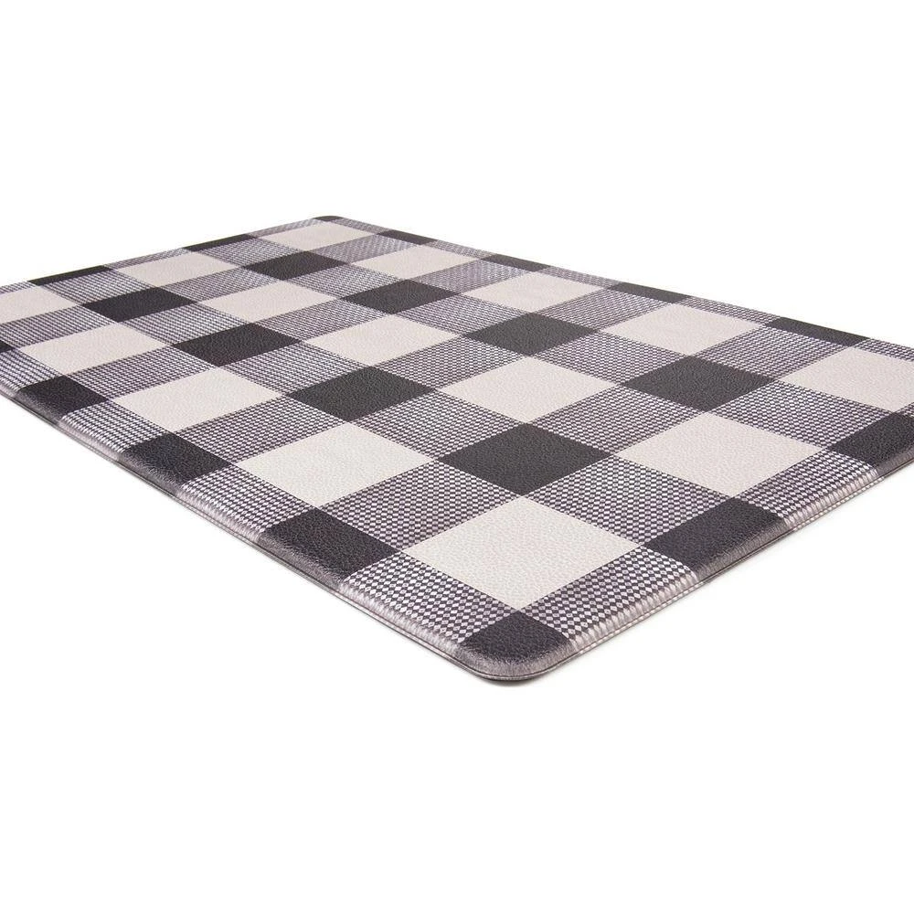 Checkered Plaid Black 18 in. x 30 in. Anti-Fatigue Standing Mat by World Rug Gallery 2 Checkered Plaid Black 18 in. x 30 in. Anti-Fatigue Standing Mat by World Rug Gallery - Image 2