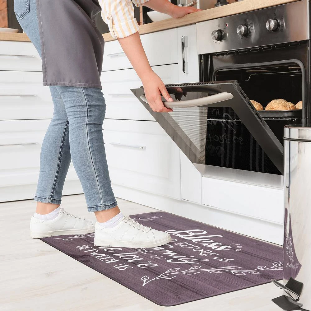 Bless Black 18 in. x 30 in. Anti-Fatigue Standing Mat by World Rug Gallery 5 Bless Black 18 in. x 30 in. Anti-Fatigue Standing Mat by World Rug Gallery - Image 5