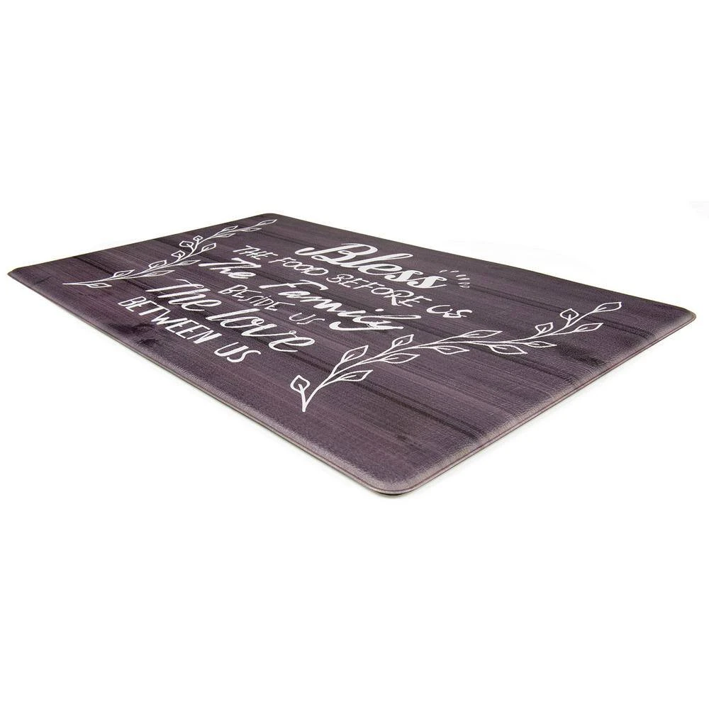 Bless Black 18 in. x 30 in. Anti-Fatigue Standing Mat by World Rug Gallery 2 Bless Black 18 in. x 30 in. Anti-Fatigue Standing Mat by World Rug Gallery - Image 2