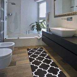 Black Contemporary Modern Moroccan Trellis 18 in. x 47 in. Anti Fatigue Standing Mat by World Rug Gallery 10 Black Contemporary Modern Moroccan Trellis 18 in. x 47 in. Anti Fatigue Standing Mat by World Rug Gallery -Shaw stor online black world rug gallery kitchen mats 816black18x47 4f 1000