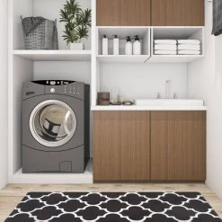 Black Contemporary Modern Moroccan Trellis 18 in. x 47 in. Anti Fatigue Standing Mat by World Rug Gallery 9 Black Contemporary Modern Moroccan Trellis 18 in. x 47 in. Anti Fatigue Standing Mat by World Rug Gallery -Shaw stor online black world rug gallery kitchen mats 816black18x47 c3 1000