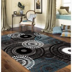 Contemporary Circles Blue Gray 6 ft. 6 in. x 9 ft. Area Rug by World Rug Gallery 9 Contemporary Circles Blue Gray 6 ft. 6 in. x 9 ft. Area Rug by World Rug Gallery -Shaw stor online blue gray world rug gallery area rugs 119blue gray6x9 31 1000