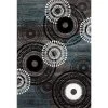 Contemporary Circles Blue Gray 6 ft. 6 in. x 9 ft. Area Rug by World Rug Gallery