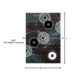 Contemporary Circles Blue Gray 6 ft. 6 in. x 9 ft. Area Rug by World Rug Gallery 8 Contemporary Circles Blue Gray 6 ft. 6 in. x 9 ft. Area Rug by World Rug Gallery -Shaw stor online blue gray world rug gallery area rugs 119blue gray6x9 76 1000