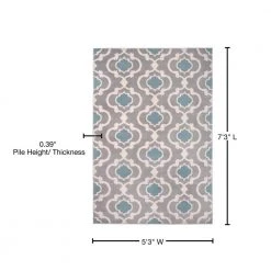 Contemporary Moroccan Trellis Gray/Blue 5 ft. 3 in. x 7 ft. 3 in. Indoor Area Rug by World Rug Gallery -Shaw stor online blue grey world rug gallery area rugs 310grayblue5x8 76 1000