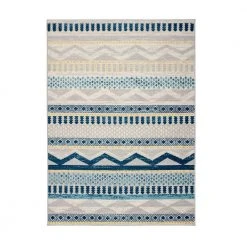 Boho Tribal Geometric Blue 7 ft. 10 in. x 10 ft. Area Rug by World Rug Gallery