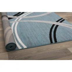 Modern Abstract Circles Blue 7 ft. 10 in. x 10 ft. 2 in. Indoor Area Rug by World Rug Gallery 7 Modern Abstract Circles Blue 7 ft. 10 in. x 10 ft. 2 in. Indoor Area Rug by World Rug Gallery -Shaw stor online blue world rug gallery area rugs 377 blue 8x10 4f 1000
