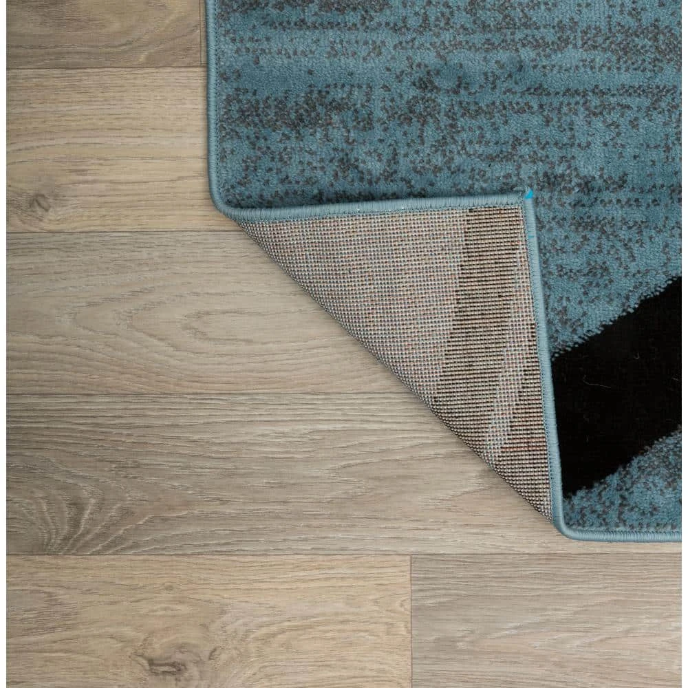 Modern Abstract Circles Blue 7 ft. 10 in. x 10 ft. 2 in. Indoor Area Rug by World Rug Gallery 2 Modern Abstract Circles Blue 7 ft. 10 in. x 10 ft. 2 in. Indoor Area Rug by World Rug Gallery - Image 2