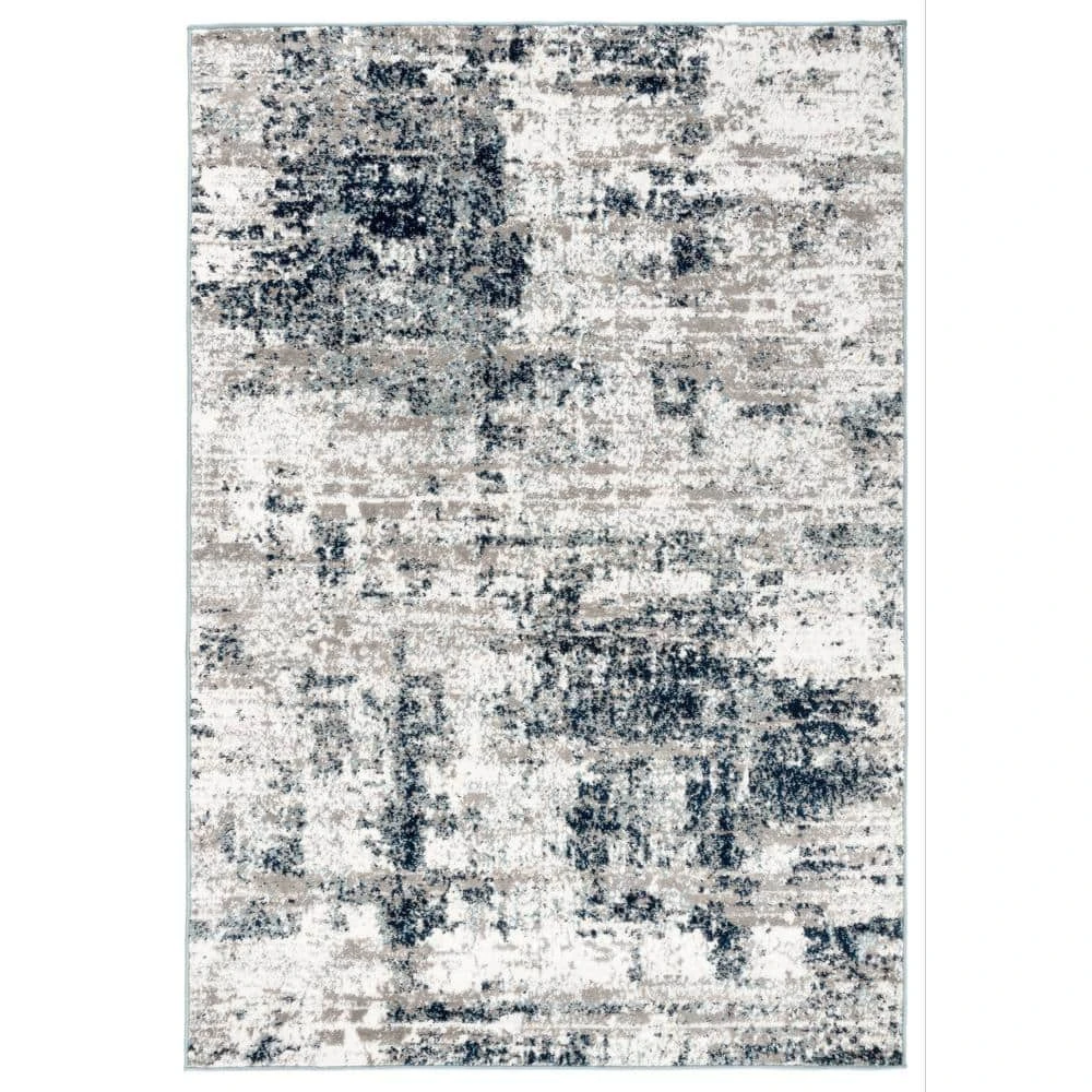 Distressed Modern Abstract Blue 7 ft. 10 in. x 10 ft. Area Rug by World Rug Gallery 1 Distressed Modern Abstract Blue 7 ft. 10 in. x 10 ft. Area Rug by World Rug Gallery