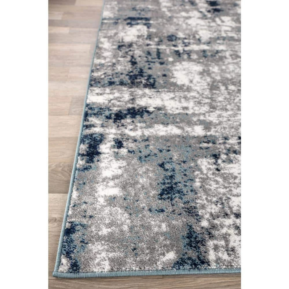 Contemporary Abstract Blue 7 ft. 10 in. x 10 ft. Area Rug by World Rug Gallery 6 Contemporary Abstract Blue 7 ft. 10 in. x 10 ft. Area Rug by World Rug Gallery - Image 6