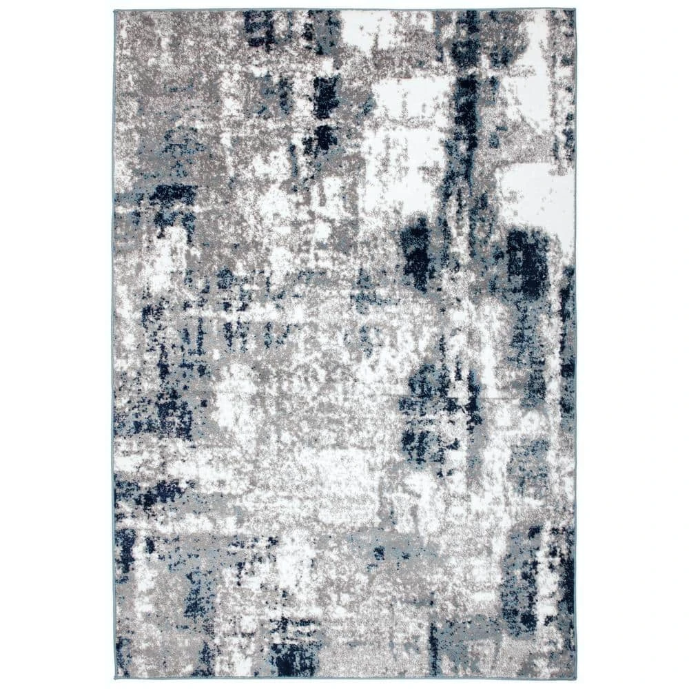 Contemporary Abstract Blue 7 ft. 10 in. x 10 ft. Area Rug by World Rug Gallery 1 Contemporary Abstract Blue 7 ft. 10 in. x 10 ft. Area Rug by World Rug Gallery