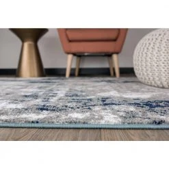 Contemporary Abstract Blue 7 ft. 10 in. x 10 ft. Area Rug by World Rug Gallery 11 Contemporary Abstract Blue 7 ft. 10 in. x 10 ft. Area Rug by World Rug Gallery -Shaw stor online blue world rug gallery area rugs 915blue8x10 c3 1000