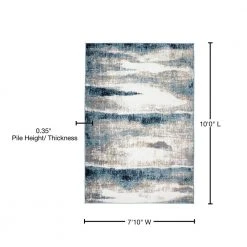 Contemporary Abstract Waves Blue 7 ft. 10 in. x 10 ft. Area Rug by World Rug Gallery 14 Contemporary Abstract Waves Blue 7 ft. 10 in. x 10 ft. Area Rug by World Rug Gallery -Shaw stor online blue world rug gallery area rugs 933blue8x10 76 1000
