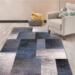 Contemporary Distressed Boxes Blue 7 ft. 10 in. x 10 ft. Indoor Area Rug by World Rug Gallery 9 Contemporary Distressed Boxes Blue 7 ft. 10 in. x 10 ft. Indoor Area Rug by World Rug Gallery -Shaw stor online blue world rug gallery area rugs 956 blue 8x10 31 1000