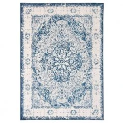 Traditional Distressed Medallion Area Rug 5' x 7' Blue by World Rug Gallery