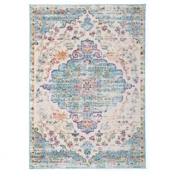 Vintage Traditional Bohemian 5 ft. x 7 ft. Blue Area Rug by World Rug Gallery