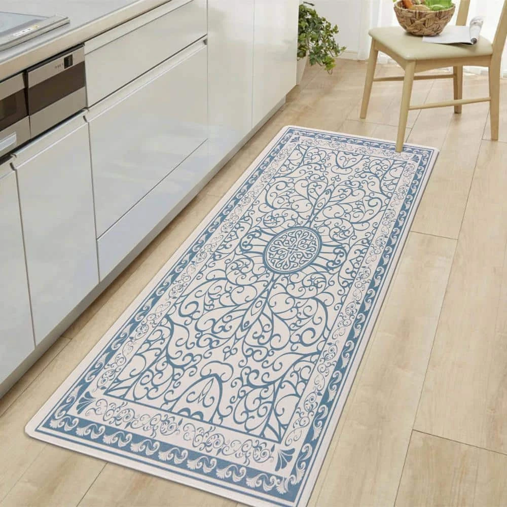 Traditional Bohemian Blue 18 in. x 47 in. Anti-Fatigue Standing Mat by World Rug Gallery 6 Traditional Bohemian Blue 18 in. x 47 in. Anti-Fatigue Standing Mat by World Rug Gallery - Image 6