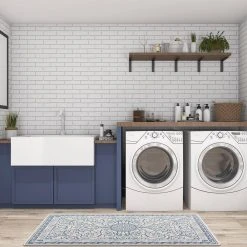 Traditional Bohemian Blue 18 in. x 47 in. Anti-Fatigue Standing Mat by World Rug Gallery 9 Traditional Bohemian Blue 18 in. x 47 in. Anti-Fatigue Standing Mat by World Rug Gallery -Shaw stor online blue world rug gallery kitchen mats 1003blue18x47 4f 1000