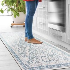 Traditional Bohemian Blue 18 in. x 47 in. Anti-Fatigue Standing Mat by World Rug Gallery 8 Traditional Bohemian Blue 18 in. x 47 in. Anti-Fatigue Standing Mat by World Rug Gallery -Shaw stor online blue world rug gallery kitchen mats 1003blue18x47 c3 1000