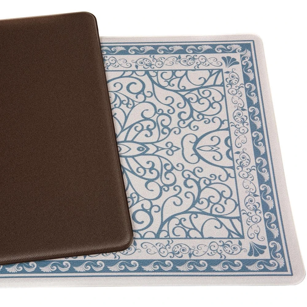 Traditional Bohemian Blue 18 in. x 47 in. Anti-Fatigue Standing Mat by World Rug Gallery 2 Traditional Bohemian Blue 18 in. x 47 in. Anti-Fatigue Standing Mat by World Rug Gallery - Image 2