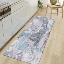 Contemporary Marble Blue 18 in. x 47 in. Anti-Fatigue Standing Mat by World Rug Gallery -Shaw stor online blue world rug gallery kitchen mats 1016blue18x47 31 1000
