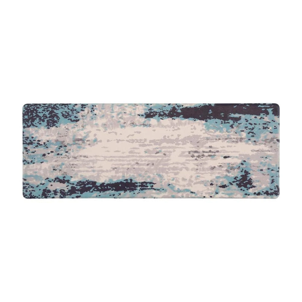 Blue Contemporary Abstract 18 in. x 47 in. Anti Fatigue Standing Mat by World Rug Gallery 1 Blue Contemporary Abstract 18 in. x 47 in. Anti Fatigue Standing Mat by World Rug Gallery