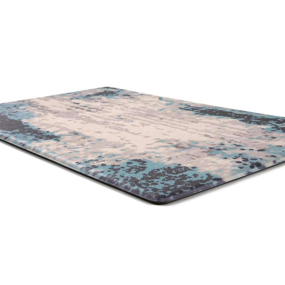 Blue Contemporary Abstract 18 in. x 47 in. Anti Fatigue Standing Mat by World Rug Gallery 2 Blue Contemporary Abstract 18 in. x 47 in. Anti Fatigue Standing Mat by World Rug Gallery - Image 2