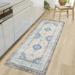 Blue 18 in. x 47 in. Persian Traditional Anti Fatigue Standing Mat by World Rug Gallery 11 Blue 18 in. x 47 in. Persian Traditional Anti Fatigue Standing Mat by World Rug Gallery -Shaw stor online blue world rug gallery kitchen mats 999blue18x47 31 1000