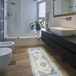 Blue 18 in. x 47 in. Persian Traditional Anti Fatigue Standing Mat by World Rug Gallery 10 Blue 18 in. x 47 in. Persian Traditional Anti Fatigue Standing Mat by World Rug Gallery -Shaw stor online blue world rug gallery kitchen mats 999blue18x47 4f 1000