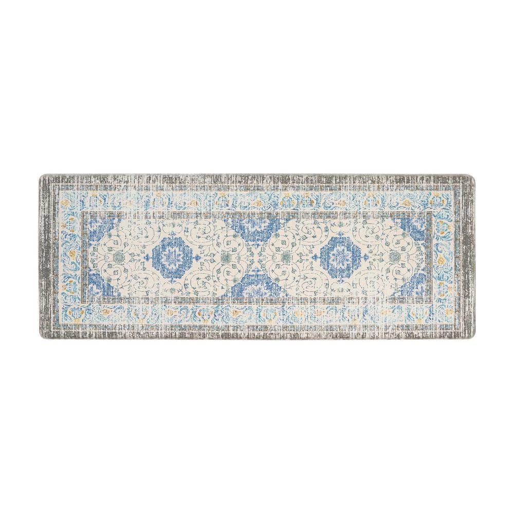 Blue 18 in. x 47 in. Persian Traditional Anti Fatigue Standing Mat by World Rug Gallery 1 Blue 18 in. x 47 in. Persian Traditional Anti Fatigue Standing Mat by World Rug Gallery
