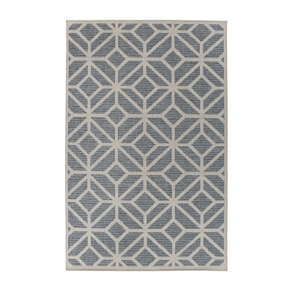 Bahama Blue 7 ft. 10 in. x 10 ft. Modern Contemporary Geometric Indoor/Outdoor Area Rug by World Rug Gallery 1 Bahama Blue 7 ft. 10 in. x 10 ft. Modern Contemporary Geometric Indoor/Outdoor Area Rug by World Rug Gallery