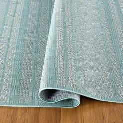 Blue 2 ft. x 7 ft. Contemporary Bohemain Striped Indoor/Outdoor Area Rug by World Rug Gallery -Shaw stor online blue world rug gallery outdoor rugs 5005blue2x7 1d 1000