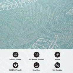 Blue 2 ft. x 7 ft. Contemporary Tropical Leaves Flatweave Waterproof Backyard Indoor/Outdoor Area Rug by World Rug Gallery 12 Blue 2 ft. x 7 ft. Contemporary Tropical Leaves Flatweave Waterproof Backyard Indoor/Outdoor Area Rug by World Rug Gallery -Shaw stor online blue world rug gallery outdoor rugs 5007blue2x7 4f 1000