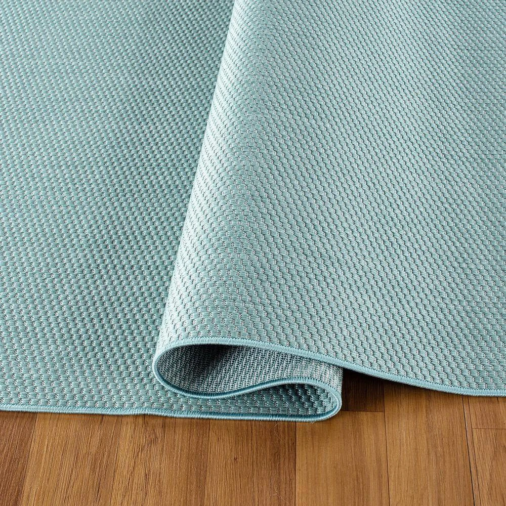Blue 7 ft. 10 in. x 10 ft. Solid Flatweave Waterproof Backyard Indoor/Outdoor Area Rug by World Rug Gallery 3 Blue 7 ft. 10 in. x 10 ft. Solid Flatweave Waterproof Backyard Indoor/Outdoor Area Rug by World Rug Gallery - Image 3