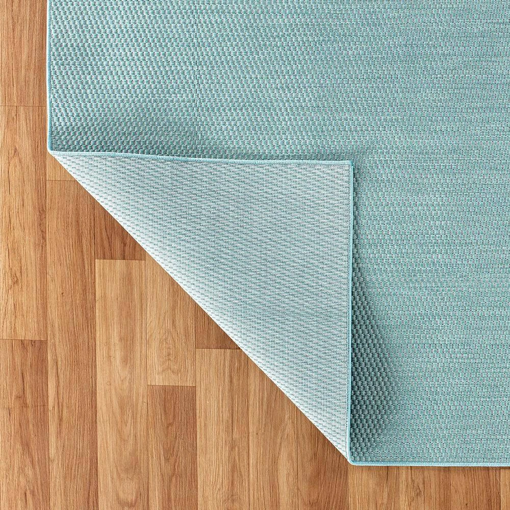 Blue 7 ft. 10 in. x 10 ft. Solid Flatweave Waterproof Backyard Indoor/Outdoor Area Rug by World Rug Gallery 4 Blue 7 ft. 10 in. x 10 ft. Solid Flatweave Waterproof Backyard Indoor/Outdoor Area Rug by World Rug Gallery - Image 4