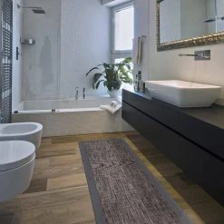 Border Textline Brown 18 in. x 47 in. Anti-Fatigue Standing Mat by World Rug Gallery -Shaw stor online brown world rug gallery kitchen mats 1038brown18x47 1f 1000