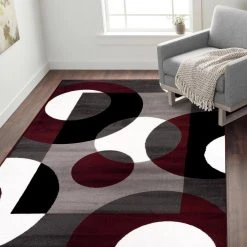 Contemporary Circles Burgundy 6 ft. 6 in. x 9 ft. Area Rug by World Rug Gallery 11 Contemporary Circles Burgundy 6 ft. 6 in. x 9 ft. Area Rug by World Rug Gallery -Shaw stor online burgundy world rug gallery area rugs 100burgundy6x9 31 1000