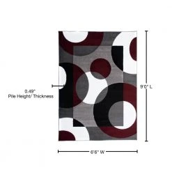 Contemporary Circles Burgundy 6 ft. 6 in. x 9 ft. Area Rug by World Rug Gallery 10 Contemporary Circles Burgundy 6 ft. 6 in. x 9 ft. Area Rug by World Rug Gallery -Shaw stor online burgundy world rug gallery area rugs 100burgundy6x9 76 1000
