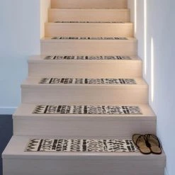 Bohemian Design Geometric Non-Slip Stair Treads 8.6" x 26" Cream (Set of 13) by World Rug Gallery 5 Bohemian Design Geometric Non-Slip Stair Treads 8.6" x 26" Cream (Set of 13) by World Rug Gallery -Shaw stor online cream 13 set world rug gallery stair tread covers 70110cream13pk 31 1000
