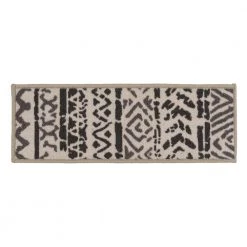 Bohemian Design Geometric Non-Slip Stair Treads 8.6" x 26" Cream (Set of 13) by World Rug Gallery